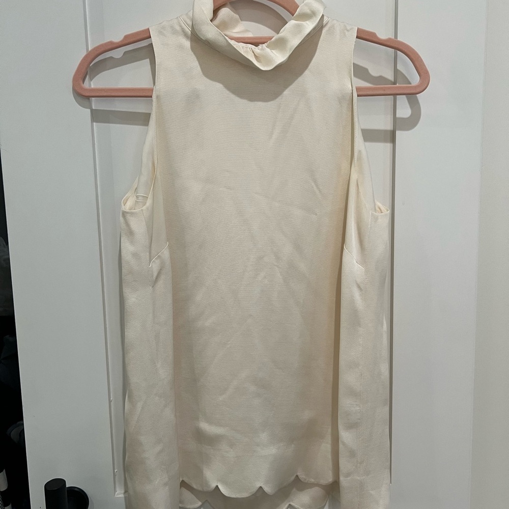 Kate Spade Elegant Cream Silk Sleeveless Top